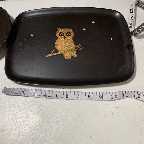 couroc of monterey tray and bowl mid century modern resin tray owl motif - Picture 9 of 14